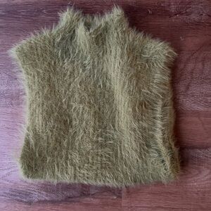 ET CLET | Fuzzy Mock Neck Sleeveless Sweater